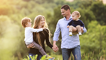 Young family in the park